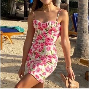 Zara Floral Corset Style Mini Dress Coquette NWT 4661/342/046 Blogger Fav  XS